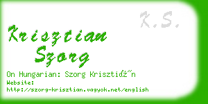 krisztian szorg business card